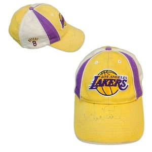 Vintage NBA Kobe Bryant Los Angeles Lakers Hat Cap Yellow Strapback Auto Unknown